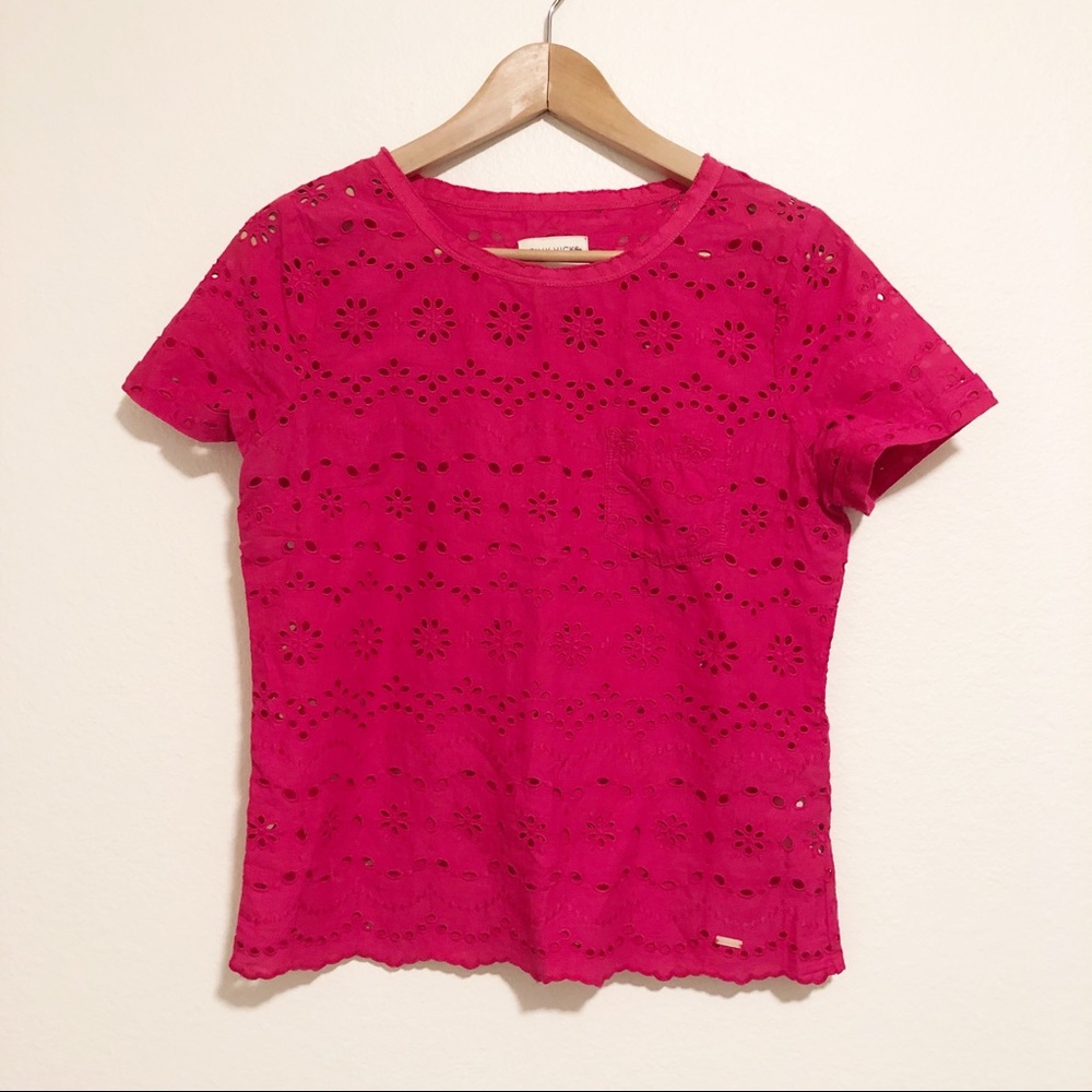 Gilly Hicks | Pink Eyelet Shirt